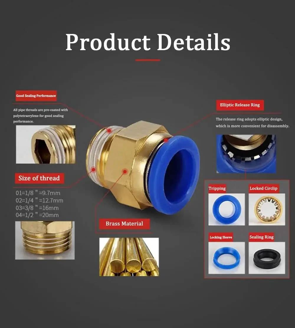 10/50PCS Pneumatic Fitting Air - đánh giá và giá Compression Fitting Brass